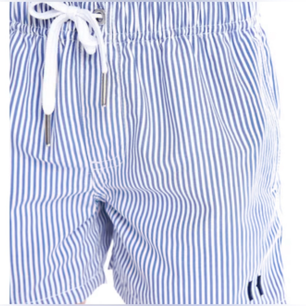 NWT || Beau Hudson || Men’s Blue Pinstripe Swim Board Shorts || Adult XL
